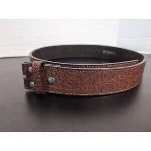 BC Belts Leather Belt with Embossed Western Pattern Small (32-33), Brown NWOT